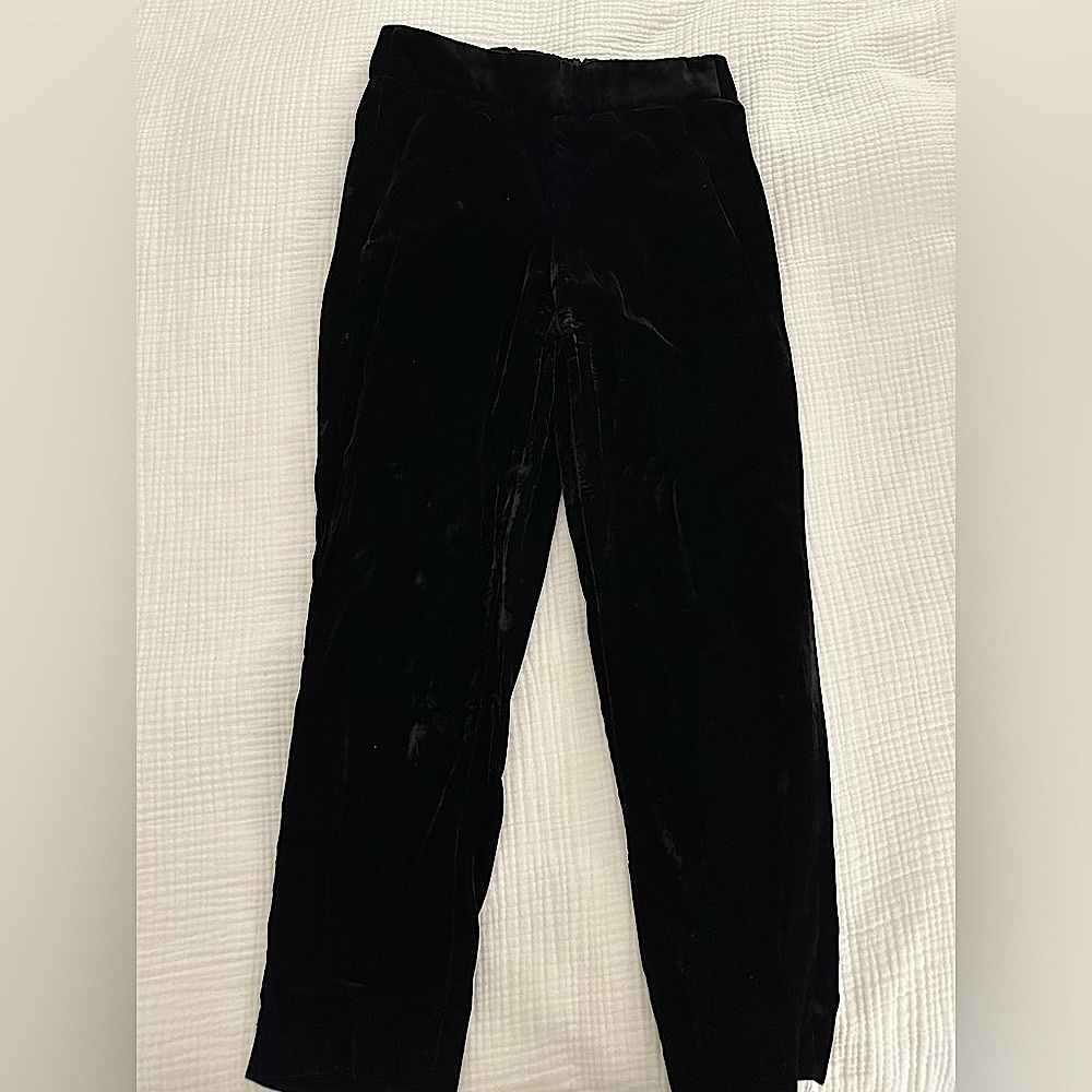 Black velvet J. Crew pants